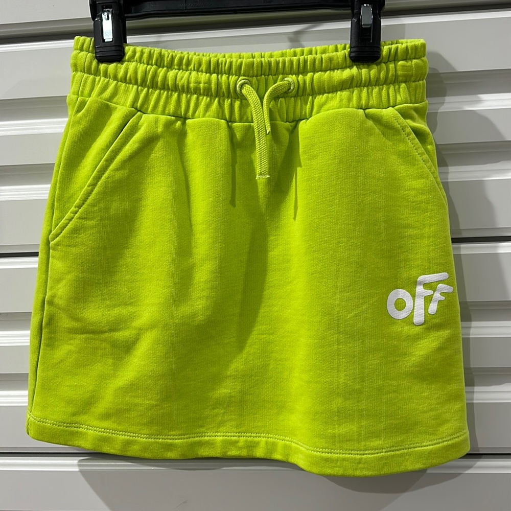 Lime green off White girls skirt
